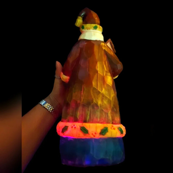 16" Fiber Optic Color Changing Light up Santa Clause Figure Figurine - Picture 8 of 9